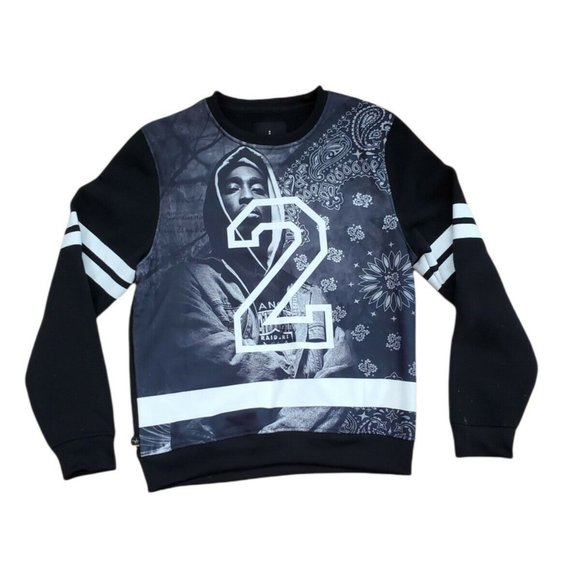 RARE Maxi Milian Men's Tupac Sweatshirt Sz Large Black 2 Tupac - Picture 1 of 3